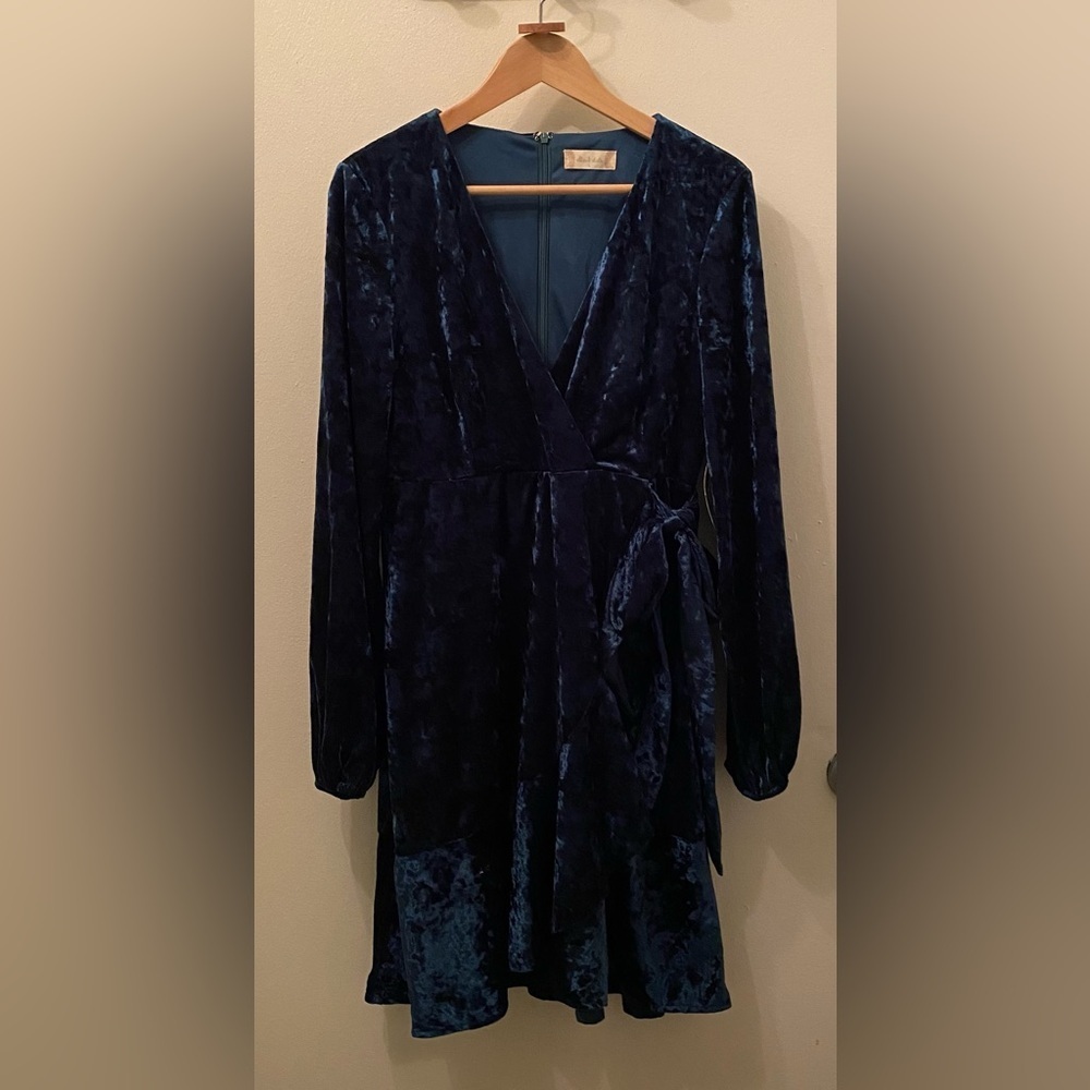 NWT Altard State Crushed Velvet Wrap Dress.